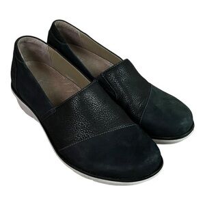 Dansko Julia Wedge Shoes Women’s 7 EU 37 Black Leather Slip on